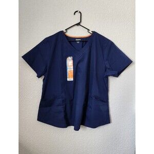 Scrubstar Women's Core Essentials V-Neck Scrub Top with Rounded Hem Size 3X Blue